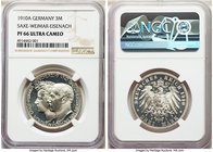Saxe-Weimar-Eisenach. Wilhelm Ernst Proof 3 Mark 1910-A PR66 Ultra Cameo NGC, Berlin mint, KM221. A piece which quite simply can hardly be improved up...