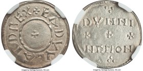 Kings of Wessex. Edward the Elder Penny ND (899-924) AU58 NGC, Uncertain Kentish mint (likely Canterbury), Dunning as moneyer, Short Cross/Horizontal-...