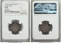 Mary (1553-1558) Groat ND (1553-1554) XF40 NGC, Tower mint, Pomegranate mm, S-2492, N-1960. 2.06gm. A truly elite grade for the type, with a choice fe...