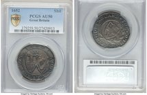 Commonwealth Shilling 1652 AU50 PCGS, Sun mm, KM390.1, S-3217. An impressively high grade for this important historical type of the short-lived Englis...