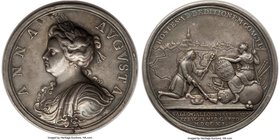 Anne silver "Bouchain Taken" Medal 1711 AU (damage), Eimer-450, MI-II-385/237. By J. Croker. A striking medal toned to an appealing slate gray.

HID...
