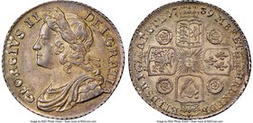 George II Shilling 1739 AU58 NGC, KM561.4, S-3701. Sublimely handsome for the assigned grade, a full array sharpness, luster, and overall precision le...