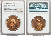 George III gilt-copper Proof Pattern 1/2 Penny 1788 PR63 NGC, Soho mint, KM-PnA63, Peck-965. A very scarce Pattern with an intriguing gilding process ...