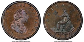 George III copper Proof Pattern 1/2 Penny 1799-SOHO PR65 Brown PCGS, Soho mint, S-3778, Peck-1236 (VR). Edge grained. The first example of this very r...