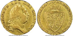 George III gold Guinea 1787 XF40 NGC, KM609. Preserving a distinctive sharpness in the peripheral features that leaves the piece bright and quite attr...