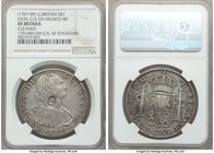 George III Counterstamped Bank Dollar ND (1797-1799) XF Details (Cleaned) NGC, KM634. Displaying oval bust of George III counterstamp (XF Standard) on...