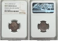 George III Mint Error - Struck 20% Off-Center 6 Pence 1816 MS62 NGC, KM665, S-3791. Struck to a very impressive definition for the nature of the error...