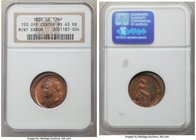 George IV Mint Error - Off-Center Strike Farthing 1826 MS63 Red and Brown NGC, KM677, S-3822. Struck 15% off-center. Fully choice, mostly red with a s...