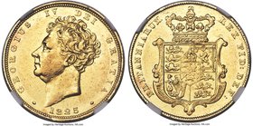 George IV gold Sovereign 1825 AU Details (Edge Damage) NGC, KM696, S-3801. Bare bust type. Lustrous, with only very light edge damage which can hardly...