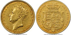 George IV gold Sovereign 1825 VF30 NGC, KM696, S-3801. Bare bust type. Pleasingly red-gold along the outer registers with sun gold color throughout. ...