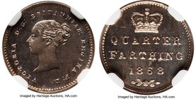 Victoria copper-nickel Proof Pattern 1/4 Farthing 1868 PR65 NGC, KM-PnJ115, S-3953, Peck-1615 (VR). A brilliant rendition of this experimental pattern...
