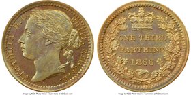 Victoria Proof 1/3 Farthing 1866 PR66 Brown NGC, KM750, S-3960. A superb gem of the type, with a bluish-green aura shading the young queen's bust and ...