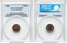Victoria Proof 1/3 Farthing 1866 PR66 Brown PCGS, KM750, S-3960, Peck-1926. An absolute visual delight. Currently existing as one our a minuscule 2 PR...