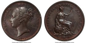 Victoria Penny 1846 MS63+ Brown PCGS, KM739, S-3948. Variety with far colon after DEF. A wholesome offering that presently exists as the single finest...