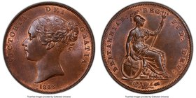 Victoria Penny 1848 MS64 Brown PCGS, KM739, S-3948. Beaming with fiery red device highlights, a small die crack visible at the end of the truncation....