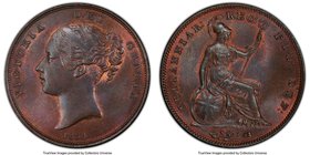 Victoria Penny 1854 MS65 Brown PCGS, KM739, S-3948. Variety with plain trident. Exuding soft radiant luster and brilliant rosaceous and plumb patinati...