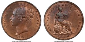 Victoria Penny 1855 MS64 Red and Brown PCGS, KM739, S-3948. Variety with ornamental trident. Enchanting original surfaces without the least signs of f...