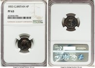 Victoria Proof 4 Pence (Groat) 1853 PR63 NGC, KM731.2. A pleasing gunmetal-toned Proof with glasslike surfaces. 

HID09801242017