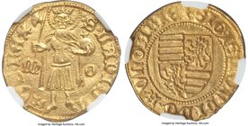 Sigismund (1387-1437) gold Goldgulden ND (1411-1419) MS63 NGC, Buda mint, Husz-574, Lengyel-18/6. 3.55gm. • S • LADISL | AVS • RЄX, St. Ladislaus, cro...
