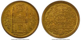 Hyderabad. Mir Usman Ali Khan gold 1/2 Ashrafi AH 1337 Year 8 (1918/9) MS63 PCGS, KM-Y56.2. Preserving an incredible choice precision and depth to the...