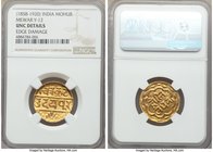 Mewar. Anonymous gold Mohur ND (1858-1920) UNC Details (Edge Damage) NGC, Udaipur mint, KM-Y12. Lustrous, quite well-preserved, and sharply detailed t...