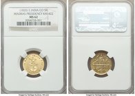 British India. Madras Presidency gold 5 Rupees (1/3 Mohur) ND (1820) MS62 NGC, Madras mint, KM422. Of captivating near-choice quality for the type rep...