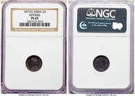 British India. Victoria Prooflike Restrike 2 Annas 1877-(c) PL65 NGC, Calcutta mint, KM488. A deeply toned gem with glassy, obsidian-like qualities. ...