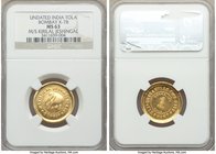 Kirtilal Jeshinglal & Co. gold Medallic Tola ND MS63 NGC, Private Bombay mint, KMX-78, Fr-1612. An alluring private issue that remains in high demand ...