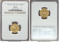 Reza Shah gold 1/2 Pahlavi SH 1315 (1936) MS63 NGC, Tehran mint, KM1132. Mintage: 1,042. A conditional rarity within the series, with only a single pi...