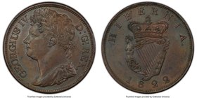 George IV Penny 1822 MS62 Brown PCGS, KM151, S-6623. Plain Edge. Light coffee color with just the lightest backlight of sky blue to brighten the surfa...