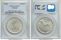 Republic 1/2 Crown 1943 AU50 PCGS, KM16. A relatively high grade for this lowest mintage date for the type. 

HID09801242017