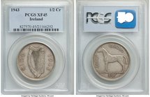 Republic 1/2 Crown 1943 XF45 PCGS, London mint, KM16. Soft graphite tones with traces of underlying residual luster and light, even wear.

HID098012...