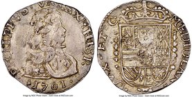 Milan. Philip V of Spain 1/8 Filippo 1701 AU58 NGC, KM102, MIR-396 (RR). 3.48gm. The only confirmed date for the type from Philip's reign, and a great...