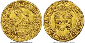 Papal States. Sixtus IV gold Fiorino di Camera ND (1471-1484) AU53 NGC, Rome mint, Fr-23, Munt-10, B-448. 3.32gm. • SANCTVS • PE | TRVS • ALMA • ROMA ...