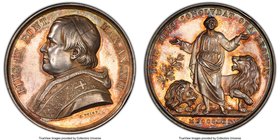 Papal States. Pius IX silver Specimen Medal Anno XVI (1861) SP63 PCGS, Mont-48. 43mm. By C. Voigt. Fiery russet orange tones persist throughout lendin...