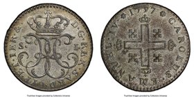 Sardinia. Carlo Emanuele IV Soldo 1797 MS63 PCGS, Turin mint, KM95. A difficult minor in choice grades, a small die cud over the date and light pepper...