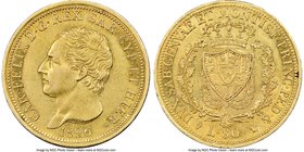 Sardinia. Carlo Felice gold 80 Lire 1826 (Eagle)-L AU58 NGC, Turin mint, KM123.1, Fr-1132. From the Allen Moretti Swiss Collection

HID09801242017