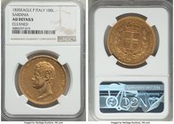 Sardinia. Carlo Alberto gold 100 Lire 1835 (Eagle)-P AU Details (Cleaned) NGC, Turin mint, KM133.1, Fr-1138. From the Allen Moretti Swiss Collection
...