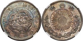 Meiji Yen Year 3 (1870) MS63 NGC, KM-Y5.1. Type 1. A bold representative revealing an even steel-hued patina across its surfaces, transitioning to all...
