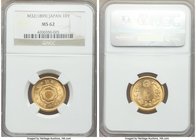 Meiji gold 10 Yen Year 32 (1899) MS62 NGC, KM-Y33. Perhaps just slightly conservatively graded with a very "clean" finish to the obverse. 

HID09801...