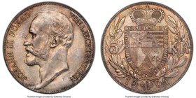 Johann II 5 Kronen 1904 MS64 PCGS, KM-Y4. A charming coin that possesses a natural "antiqued" appearance, the surfaces lightly dressed in charcoal and...