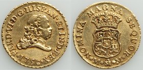 Ferdinand VI gold 2 Escudos 1756 Mo-MM VF (altered surfaces), Mexico City mint, KM126.2. 22mm. 6.61gm. The final date of this very rare type that seld...