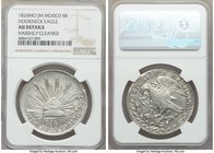 Republic "Hookneck" 8 Reales 1824 Mo-JM AU Details (Harshly Cleaned) NGC, Mexico City mint, KM-A376.2. Showing all traces of being a very high-quality...