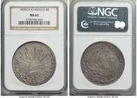 Republic 8 Reales 1839 Ga-JG MS62 NGC, Guadalajara mint, KM377.6, DP-Ga18. An absolutely gorgeous rendition of the type that seems just a hair's bread...