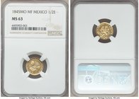 Republic gold 1/2 Escudo 1845 Mo-MF MS63 NGC, Mexico City mint, KM378.5.

HID09801242017