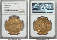 Republic gold 8 Escudos 1824 Mo-JM XF Details (Tooled) NGC, Mexico City mint, KM383.9. Large book reverse. AGW 0.7615 oz. 

HID09801242017
