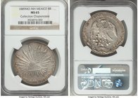 Republic 8 Reales 1889 Mo-MH MS65 NGC, Mexico City mint, KM377.10, DP-Mo74. An absolute gem, proudly tied for the finest across NGC and PCGS, with a m...