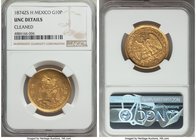 Republic gold 10 Pesos 1874 Zs-H UNC Details (Cleaned) NGC, Zacatecas mint, KM413.9.

HID09801242017