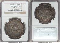 Durango. Revolutionary "Muera Huerta" Peso 1914 AU58 NGC, KM621. Undeniably attractively, the delicate graphite tone in the fields expressing underton...