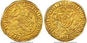 Gelderland. Karel van Egmond gold Rijder Goudgulden (Florin d'Or au Cavalier) ND (1492-1538) XF45 NGC, Fr-68, Delm-620var (reverse legend). 3.29gm. hΛ...